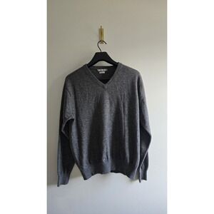 Peter‎ Millar 100% Cashmere Sweater Mens Gray V-Neck Luxury Soft Knit Pullover L